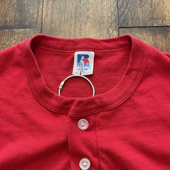 Vintage Philadelphia Phillies Shirt Mens Medium MLB Baseball Script Henley 90s - Picture 5 of 8